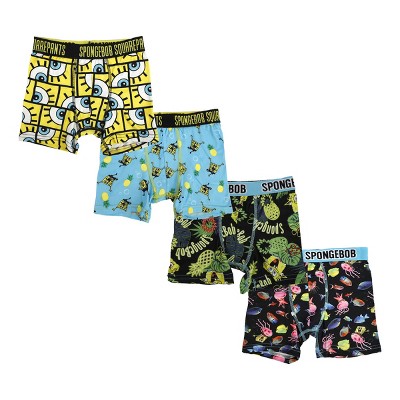Spongebob Squarepants Pack of 4 Youth Boys Boxer Briefs