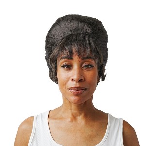Costume Culture by Franco LLC Black Retro Beehive Adult Costume Wig | One Size - 1 of 4