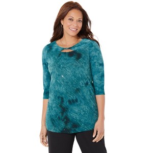 Catherines Women's Plus Size Starlight Top - 1 of 4