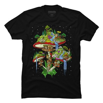 Men's Design By Humans Magic Mushrooms Island By Underheaven T-shirt ...