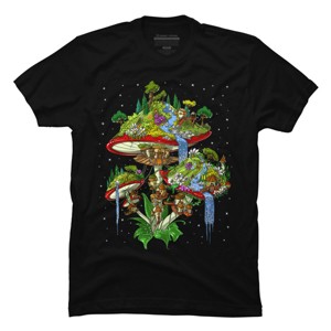 Men's Design By Humans Magic Mushrooms Island By underheaven T-Shirt - 1 of 4