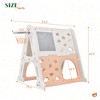 Triangle Climber with Slide,Toddlers Climber Slide for Age 1-3,7-in-1 A-Frame Climber Toddler Slide with Basketball Hoop and Art Drawing Board Pink - 3 of 4