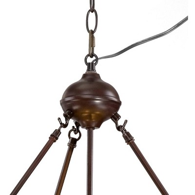 Stratford Bronze Tiffany Style Glass Pendant Chandelier