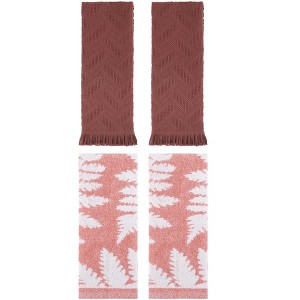 REGALWOVEN 4 Pcs Cotton Soft Absorbent Decorative Hand Towels for Bathroom Kitchen 13 x 29 Inch - 1 of 4