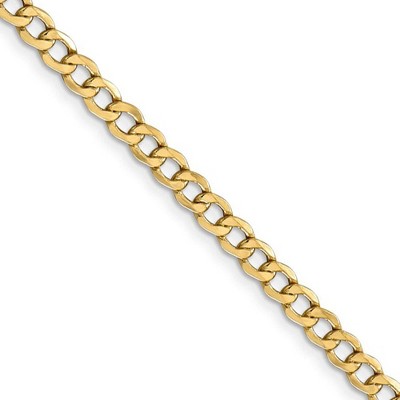 Black Bow Jewelry 4.3mm, 14K Yellow Gold, Hollow Curb Link Chain Necklace