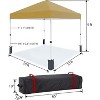 Acekool 10x10 Pop Up Canopy Tent, One-Person Setup Instant Shelter, Adjustable Heights, Wheeled Bag, Sandbags & Stakes, Outdoor Shade, White - 4 of 4