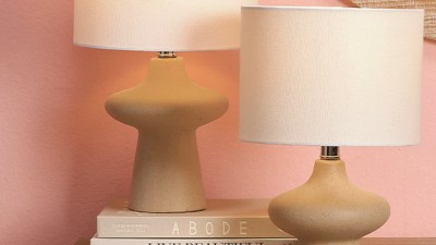 Beige Ceramic Table Lamp with Linen Shade