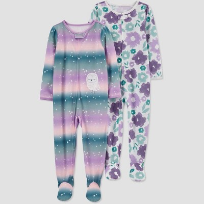 Baby Girls' 2pk Owl/Floral Footed Pajama - Just One You® made by carter's 18M
