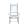 Lyngins Solid Populus Wood Outdoor Accent Chair – Wide Seat & Armrests, Slatted Back, 250 LBS Weight Limit, Wooden Porch Rocking Chair - 3 of 4