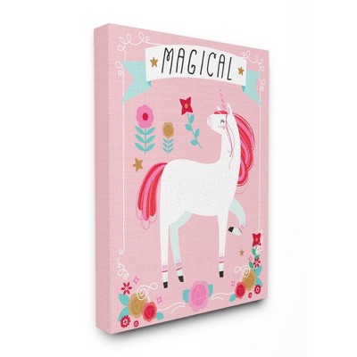 16"x1.5"x20" Magical Colorful Unicorn Stretched Canvas Wall Art - Stupell Industries