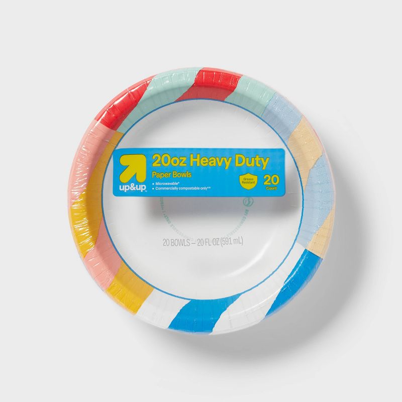 Disposable Bowl - Colorful Stripes - 20oz/20ct - up &#38; up&#8482;, 1 of 4