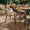 MOEPISY Set of 2 Rattan Outdoor Stacking Dining Chairs Beige - 2 of 4