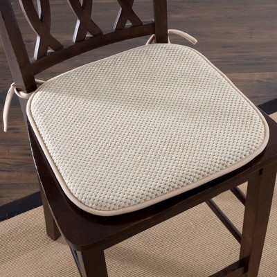 Hastings Home Memory Foam Fleece Dining Chair Cushion Charcoal