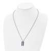 Chisel Stainless Steel Polished with Blue Carbon Fiber Inlay Dog Tag Pendant Cable Chain Necklace 22" - 3 of 4