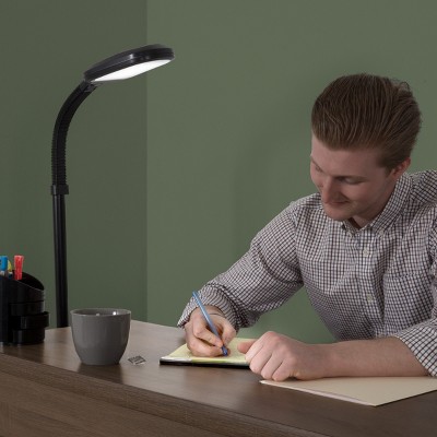 ArcTouch 60" Adjustable Black LED Floor Lamp with Dimmer