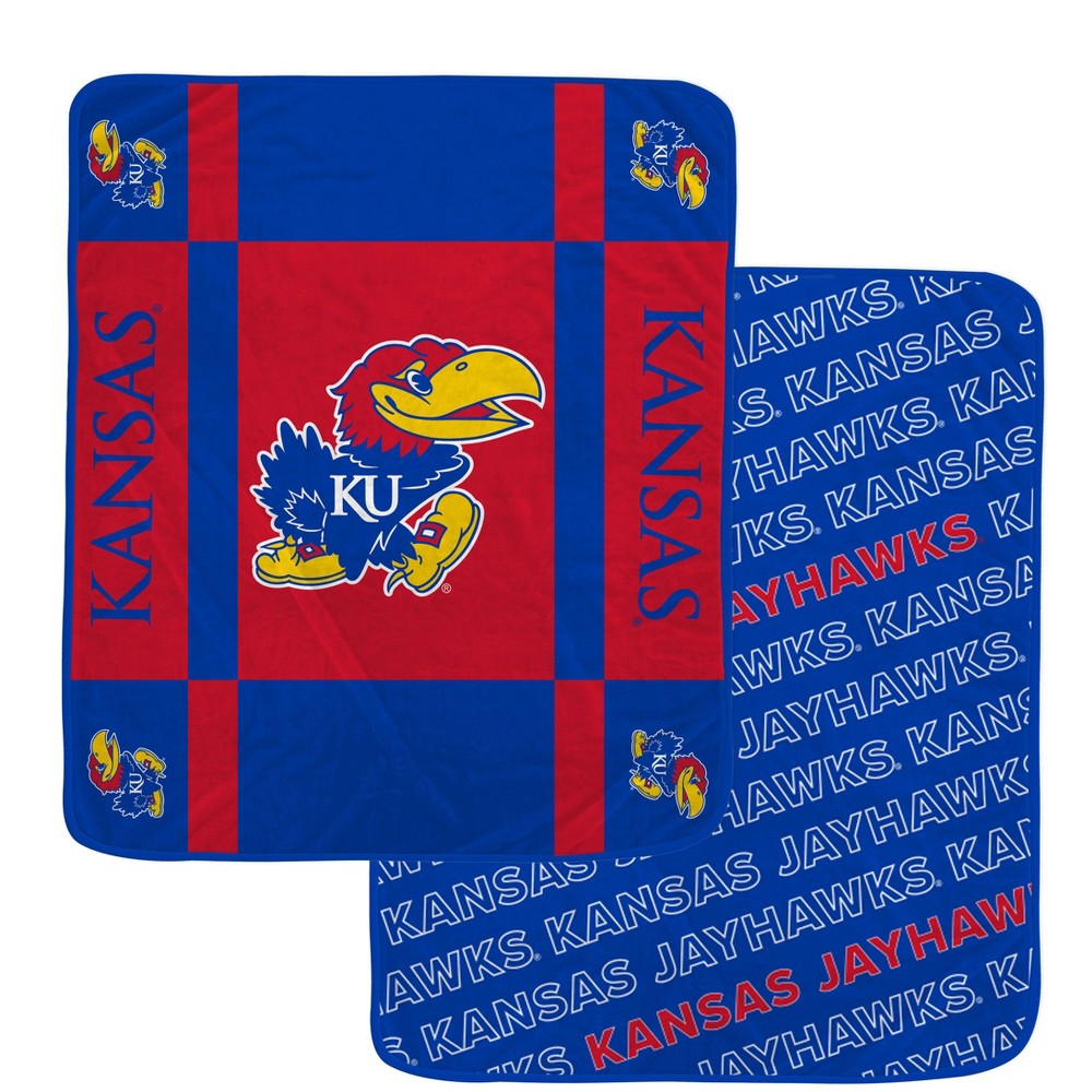 Photos - Duvet NCAA Kansas Jayhawks Reverse Block Double Sided Ultra Cozy Blanket