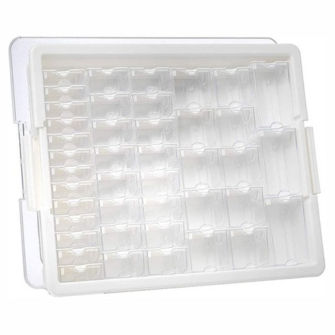Bead Storage Solutions 45 Piece Stackable Plastic Organizer Tray With 42  Compartments Assorted Sizes - Clear : Target