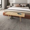 LeisureMod 60" Mid-Century Slatted Wood Entry Bench, Natural Wood - 3 of 4