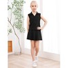 Kids Girls Tennis Golf Dress Outfit Sleeveless Dress with Pockets Athletic Skorts and Polo Tank Top Sets - 2 of 4
