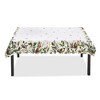tagltd Winter Sprig White Cotton Tablecloth with Pinecone and Holly 84"L x 60"W - 2 of 3