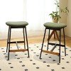 CAVINAS Modern Upholstered Counter Stool with Cushion Covers, Bar or Counter Height, Set of 2 - 2 of 4