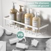 Aoibox White Shower Caddy Organizer, 2 Pack Adhesive Shampoo Holder Basket Shelves for Storage, Wall Suction Bath Bathtub Rack Set for RV Camper - 2 of 4