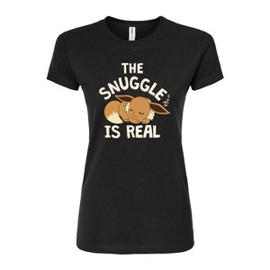 Women's - Pokémon - The Snuggle Eevee Fitted Graphic T-Shirt - 1 of 3