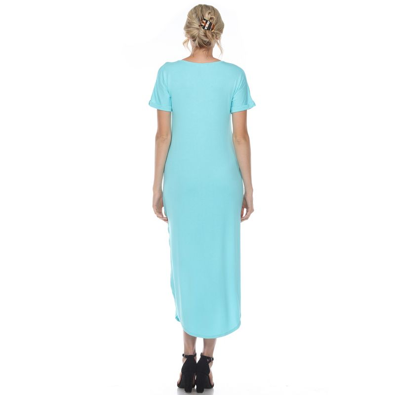 Women's Short Sleeve V-Neck Maxi Dress - White Mark, 4 of 6