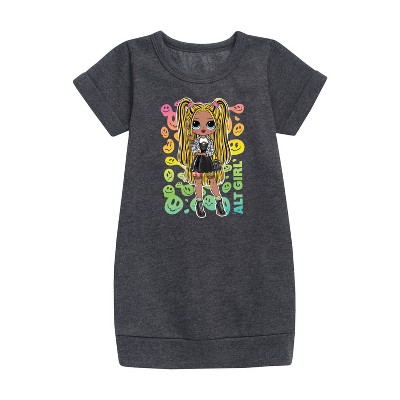 - LOL Surprise! - Rainbow ALT Girl Graphic Short Sleeve Fleece Dress