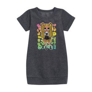Girls' - LOL Surprise! - Rainbow ALT Girl Graphic Short Sleeve Fleece Dress - 1 of 3