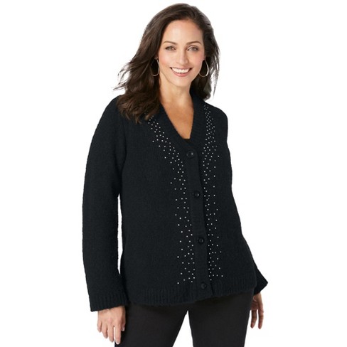 Jessica London Women's Plus Size Embellished Mohair Cardigan : Target