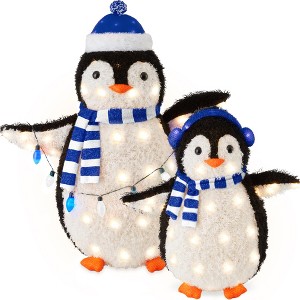 Best Choice Products 2-Piece Lighted 3ft Pop-Up Penguin Family Outdoor Christmas Decoration w/ 150 LED Lights - 1 of 4