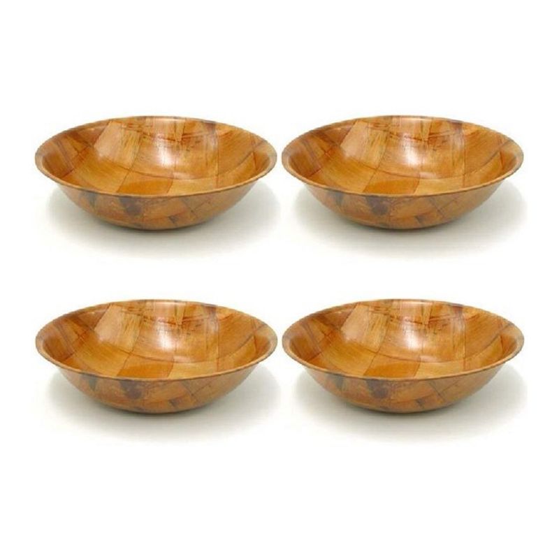 Winco Wooden Woven Salad Bowl Pack of 4, 1 of 7