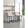 Racxily Counter Height Bar Stools & Upholstered Linen Bar Chairs (Set of 2), Metal Footrest, Soft Sponge, Modern Elegant,Ivory for Dining/Bar Area - 2 of 4