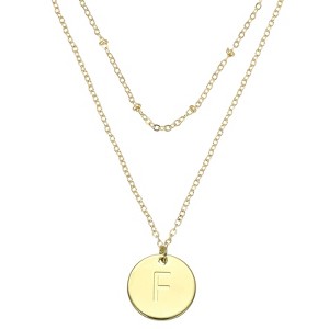 Unique Bargains Women's Gold Tone Disc Pendant Letter Necklace - 1 of 4