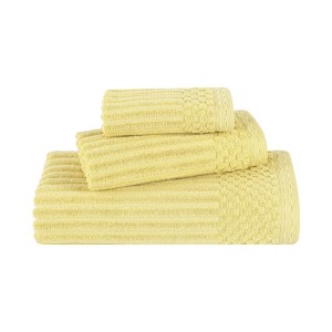 Modern Ribbed Cotton  Assorted Towel Set by Blue Nile Mills - 1 of 4