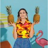 LA LEELA Button Down Shirt for Women Summer Beach Short Sleeve Tropical Vacation Hawaiian T-Shirt Coverup Dress Shirts Tops for Women - 3 of 4