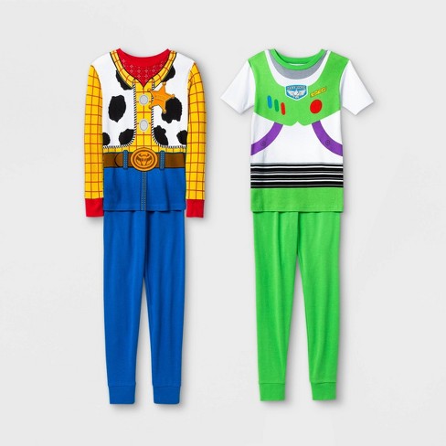 Boys Toy Story Buzz And Woody 4pc Pajama Set Blue White Green Target