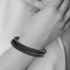 Black Bow Jewelry Stainless Steel & Genuine Leather Multi Strand Bracelet, 8 Inch - 3 of 4