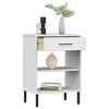 vidaXL Console Cabinet with Metal Legs White Solid Wood Pine OSLO - 3 of 4