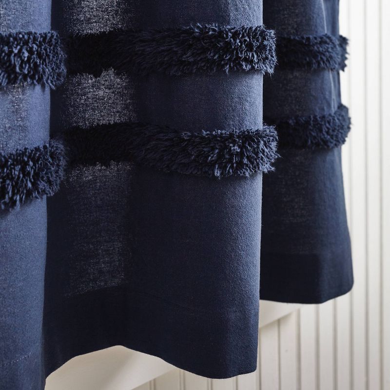 3pc Water&#39;s Edge Tufted Window Valance and Tiers Set Navy - Martha Stewart, 4 of 7