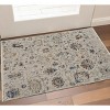 HomeRoots 3' X 5' Ivory Blue And Burnt Orange Floral Distressed Area Rug With Fringe - 2 of 4
