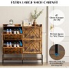 Shoe Storage Cabinet with 4 Flip Drawers, Hidden Wood Shoe Rack Storage - 3 of 4