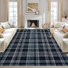 Washable Non-Slip Runner Rug - Plaid Hallway, Kitchen, Entryway Mat - Stain Resistant Farmhouse Carpet - 2 of 4
