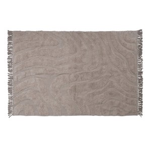 Storied Home Melange Cotton Tufted Rug with Fringe, Cream - 1 of 3