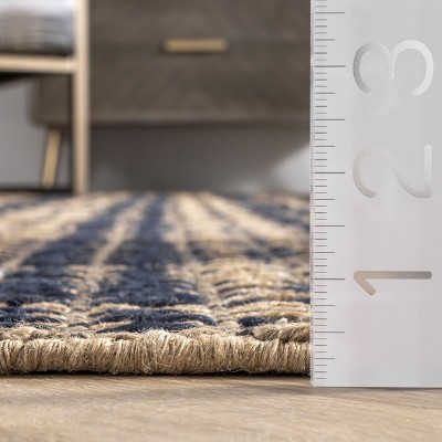 Handmade Geometric Gray Cotton Blend Area Rug 3' x 5'