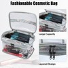 Unique Bargains Double Layer Makeup Bag Cosmetic Travel Bag Case Make Up Organizer Bag Clear Bags for Women 1pcs - 2 of 4