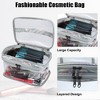 Unique Bargains Double Layer Makeup Bag Cosmetic Travel Bag Case Organizer  Bag Clear Bags For Women 1 Pcs : Target