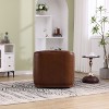 CAVINAS Swivel Fabric Accent Chair with 360 Degree Rotation, Upholstered Barrel Armchair with Metal Base and Removable Back Pillow - 2 of 4