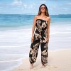 Women's Tropical Palm Leaf Print Strapless Jumpsuit - Cupshe - 4 of 4
